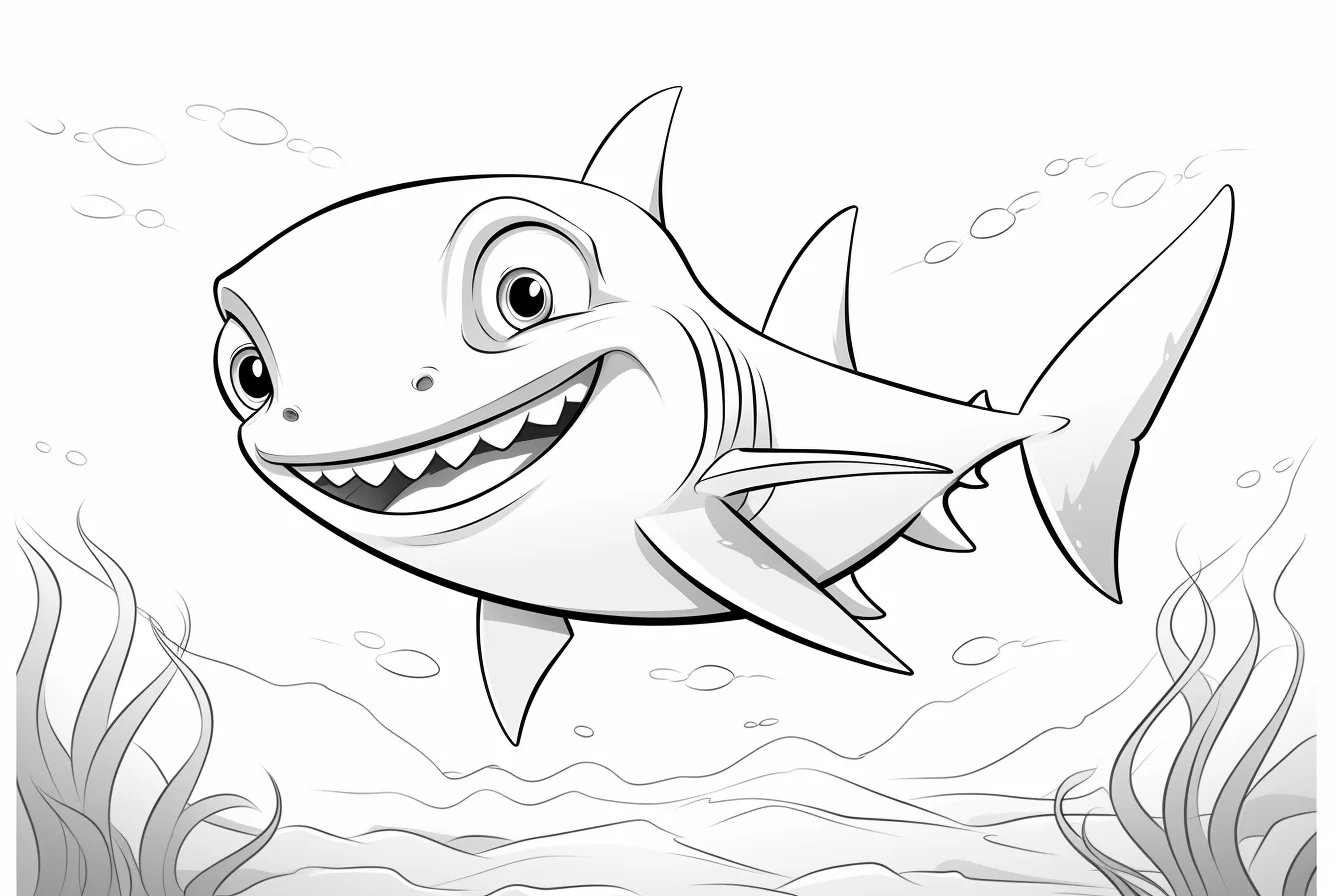 baby shark colouring pages printable