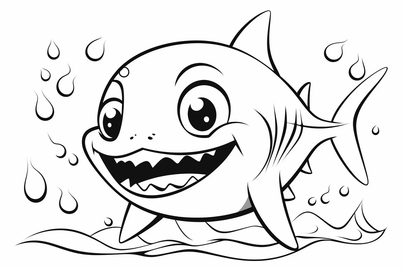 baby shark colouring pages printable