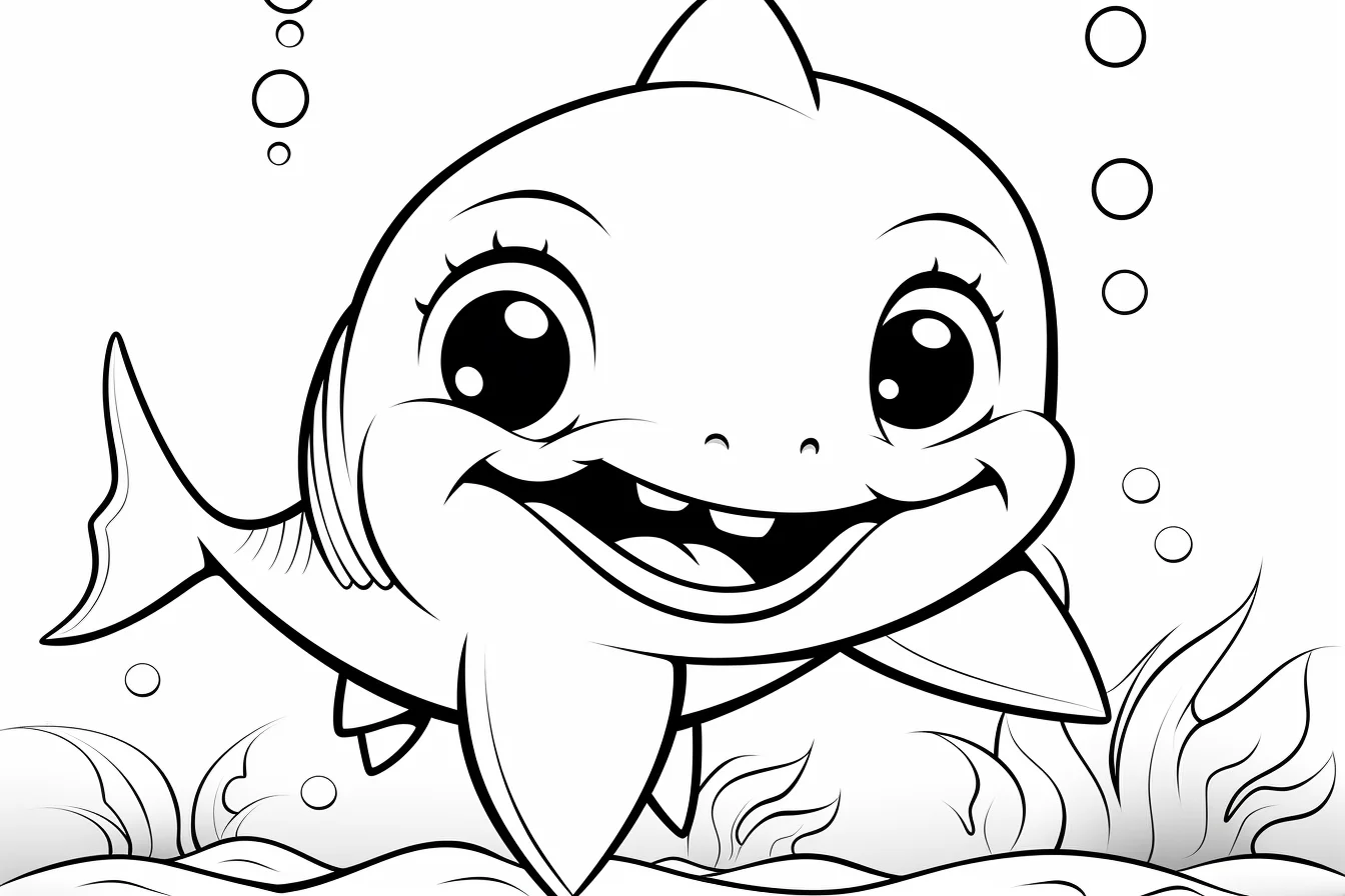baby shark sheets coloring pages