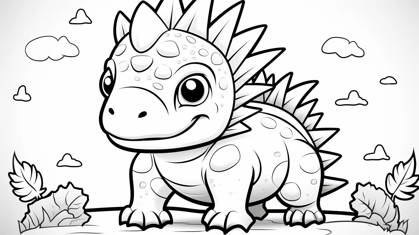 baby stegosaurus coloring page free