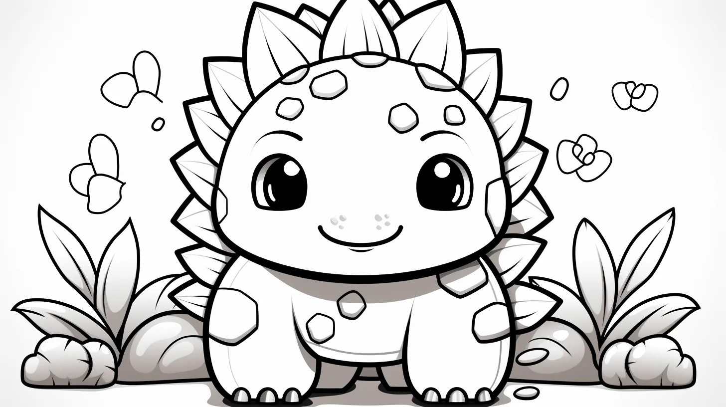 baby stegosaurus coloring page printable