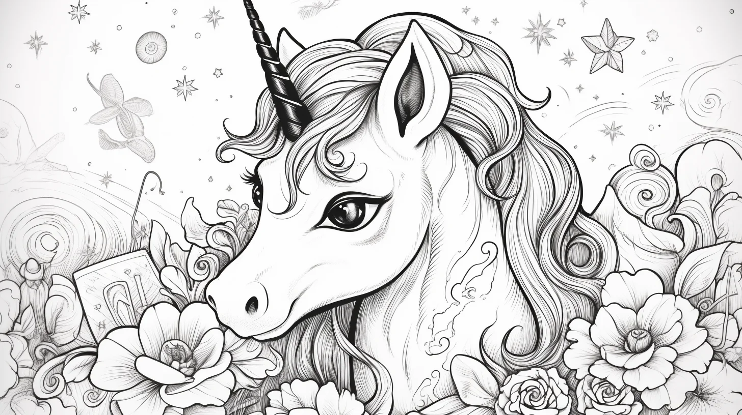 baby unicorn colouring sheet