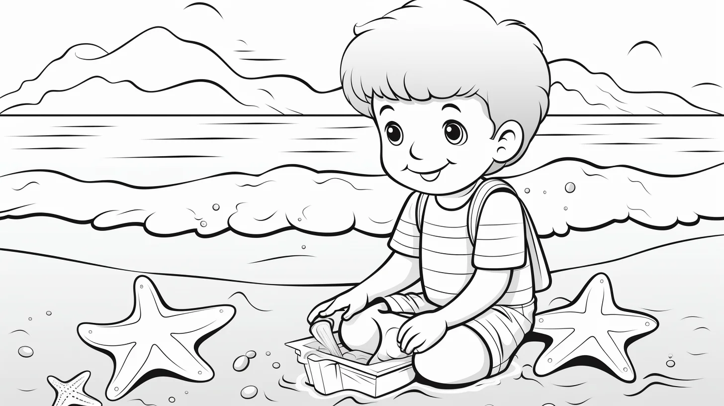 beach coloring pages for preschoolers