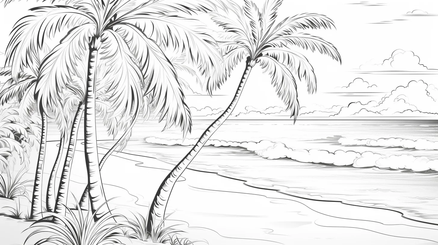 beach colouring pages free printable