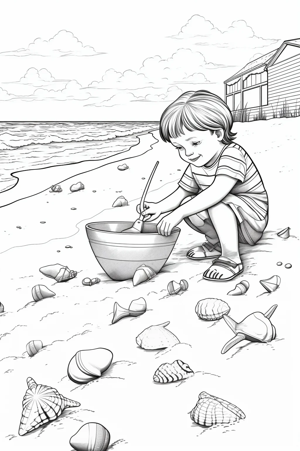 beach picture for coloring