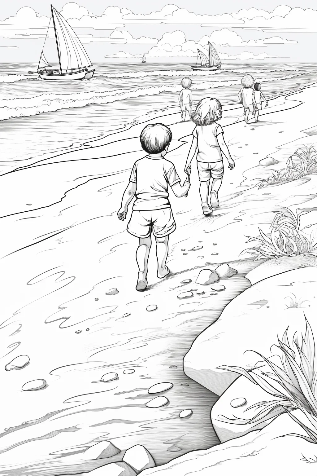 beach pictures for colouring