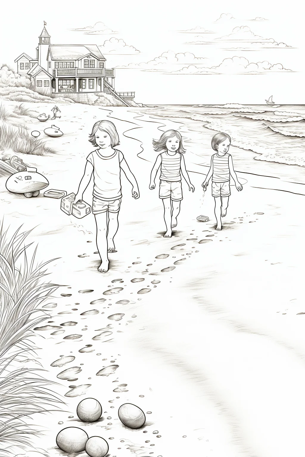 beach printable coloring pages