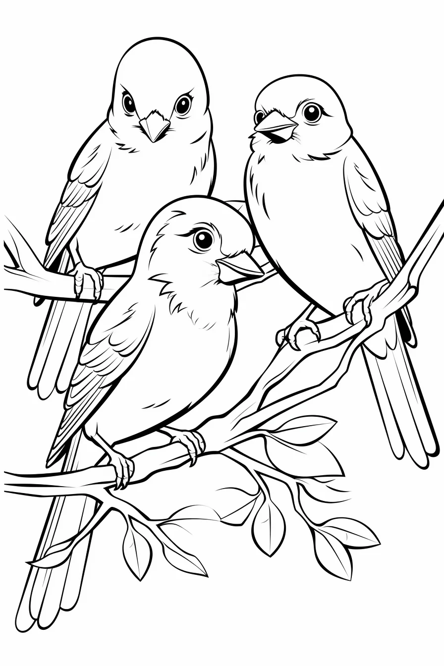 bird family coloring pages