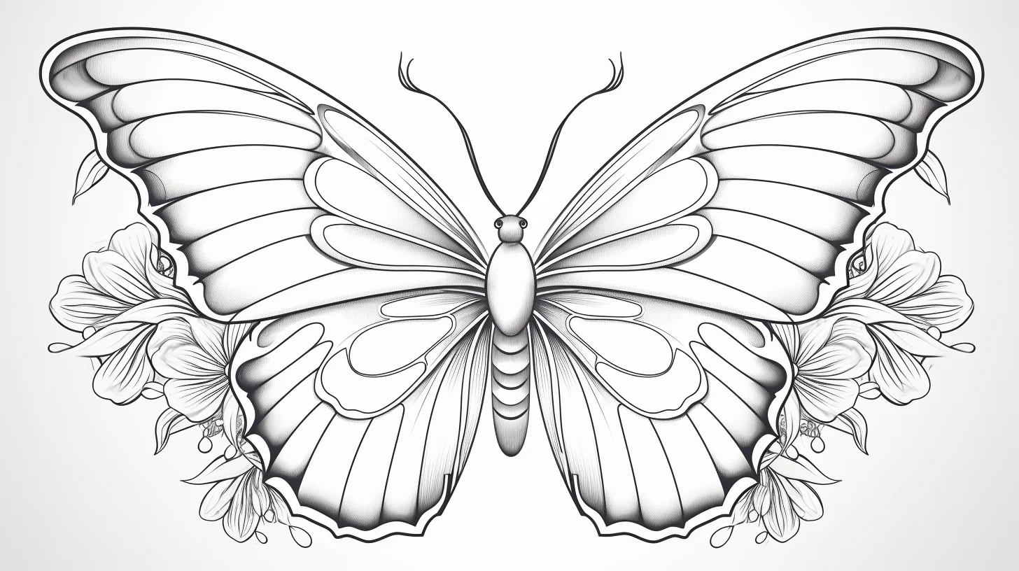 butterfly coloring page template