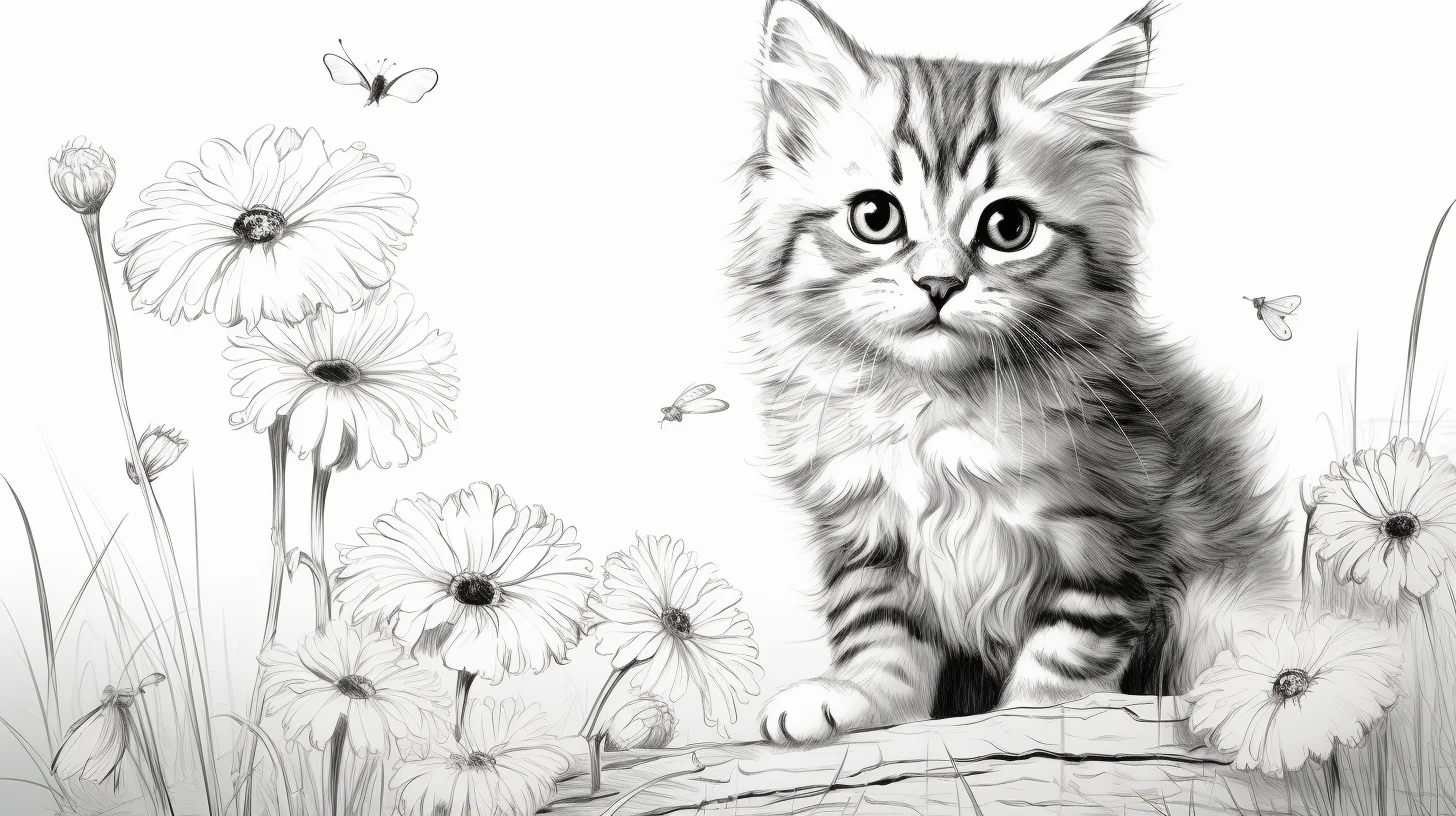 cat coloring pages realistic