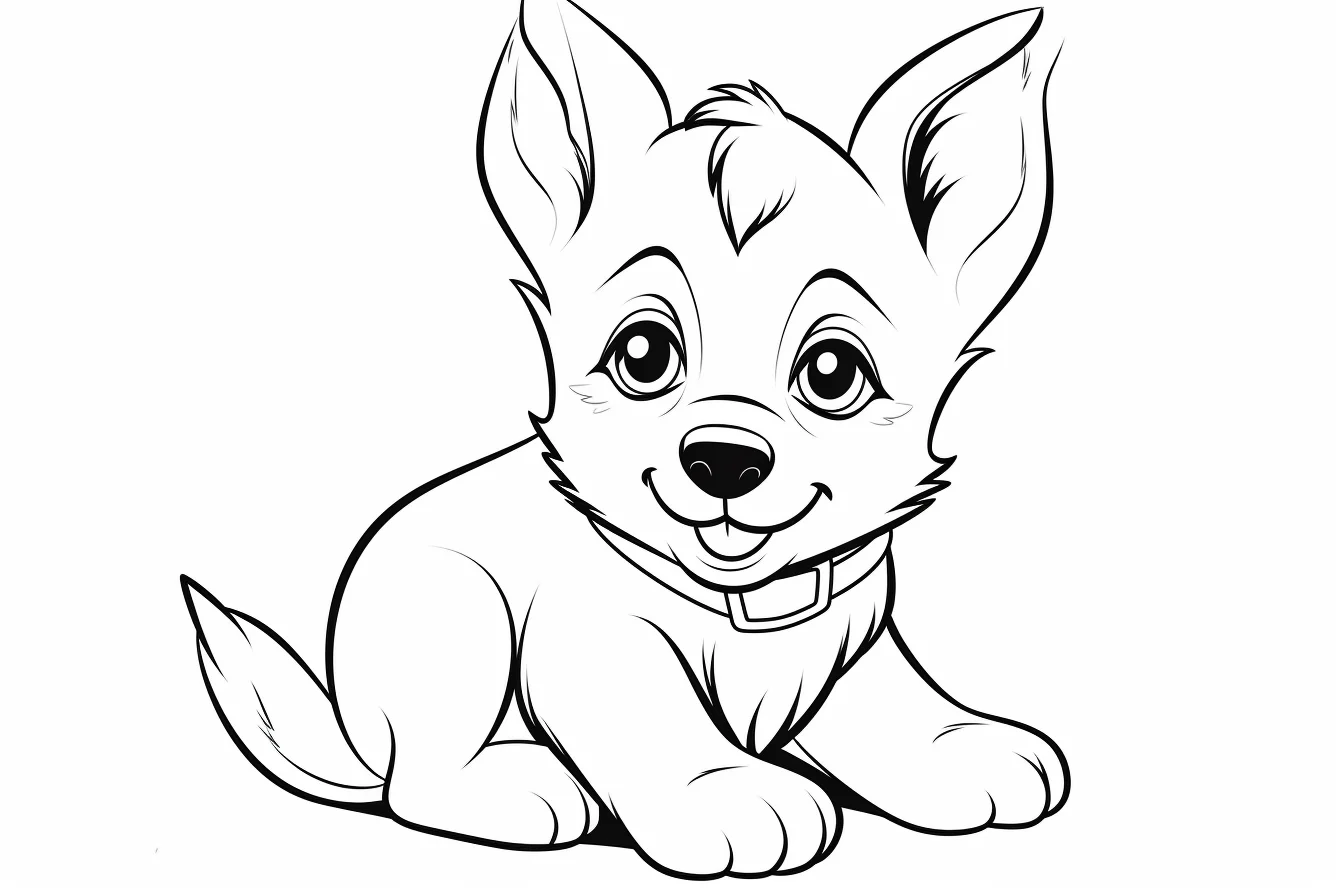 cute German Shepherd puppy coloring pages