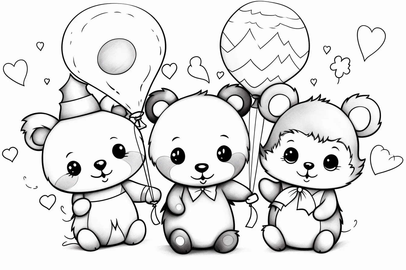 cute animal coloring pages for adults easy