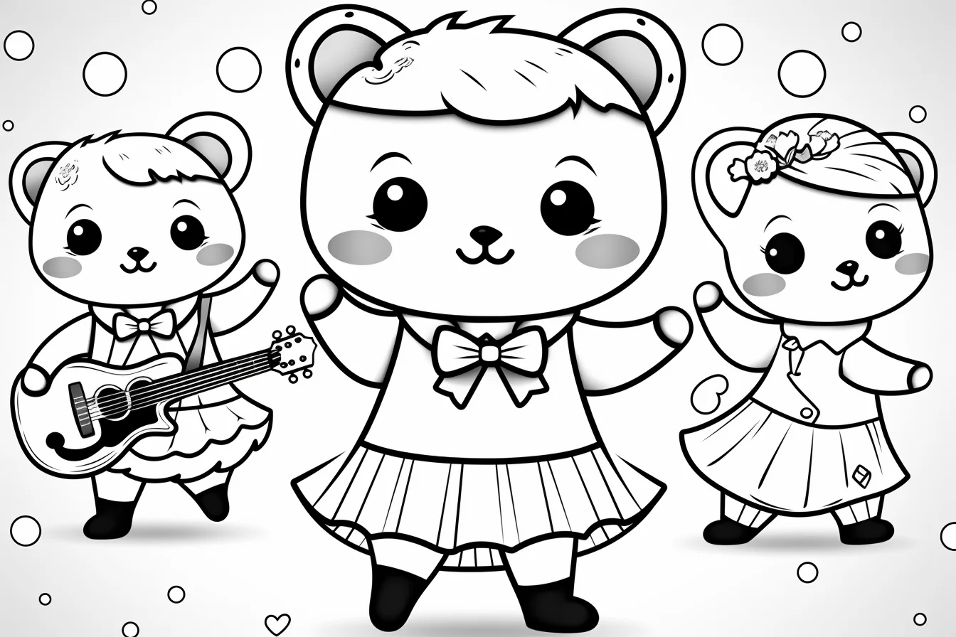 cute animal girl coloring pages