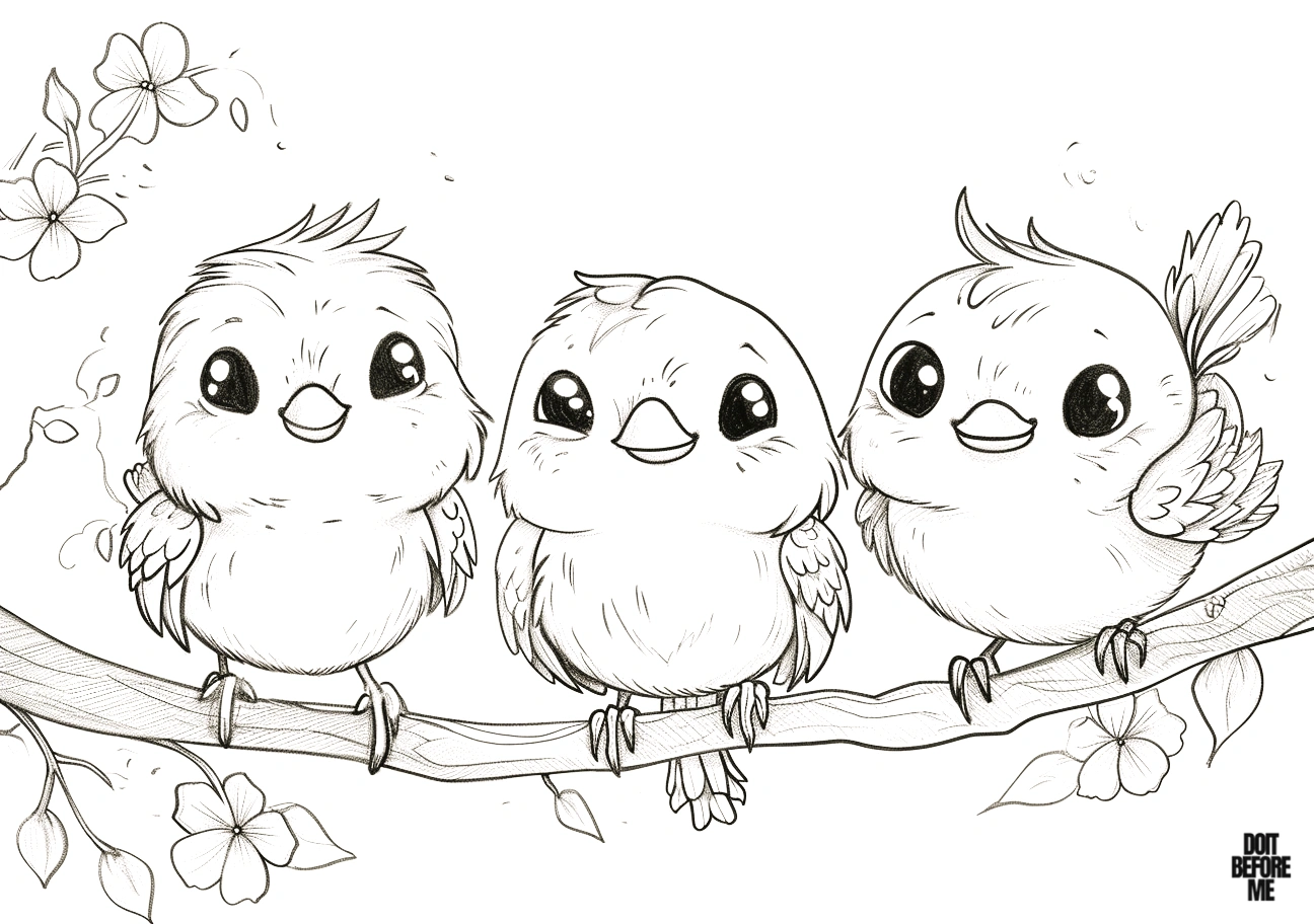 cute baby birds coloring pages printable free