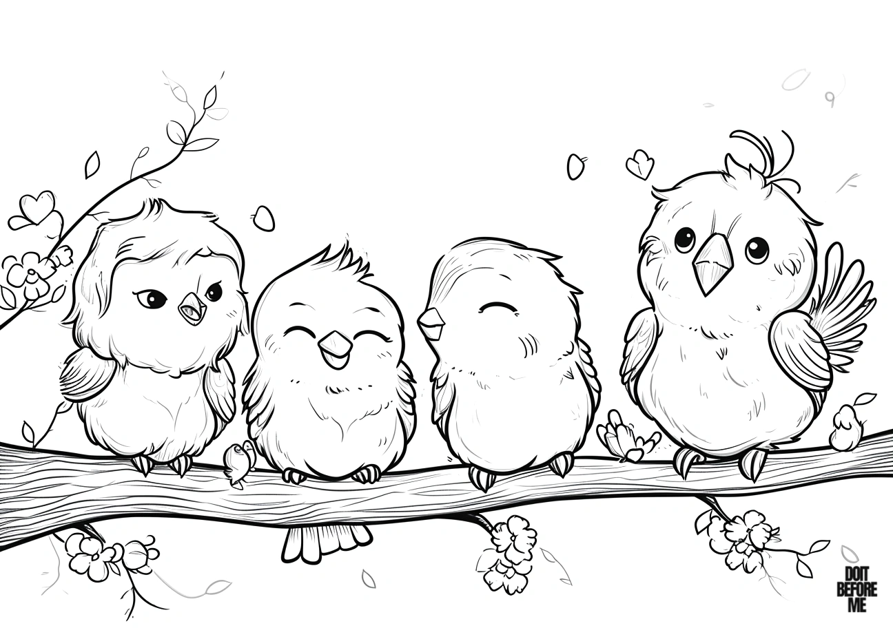 cute baby birds coloring pages printable