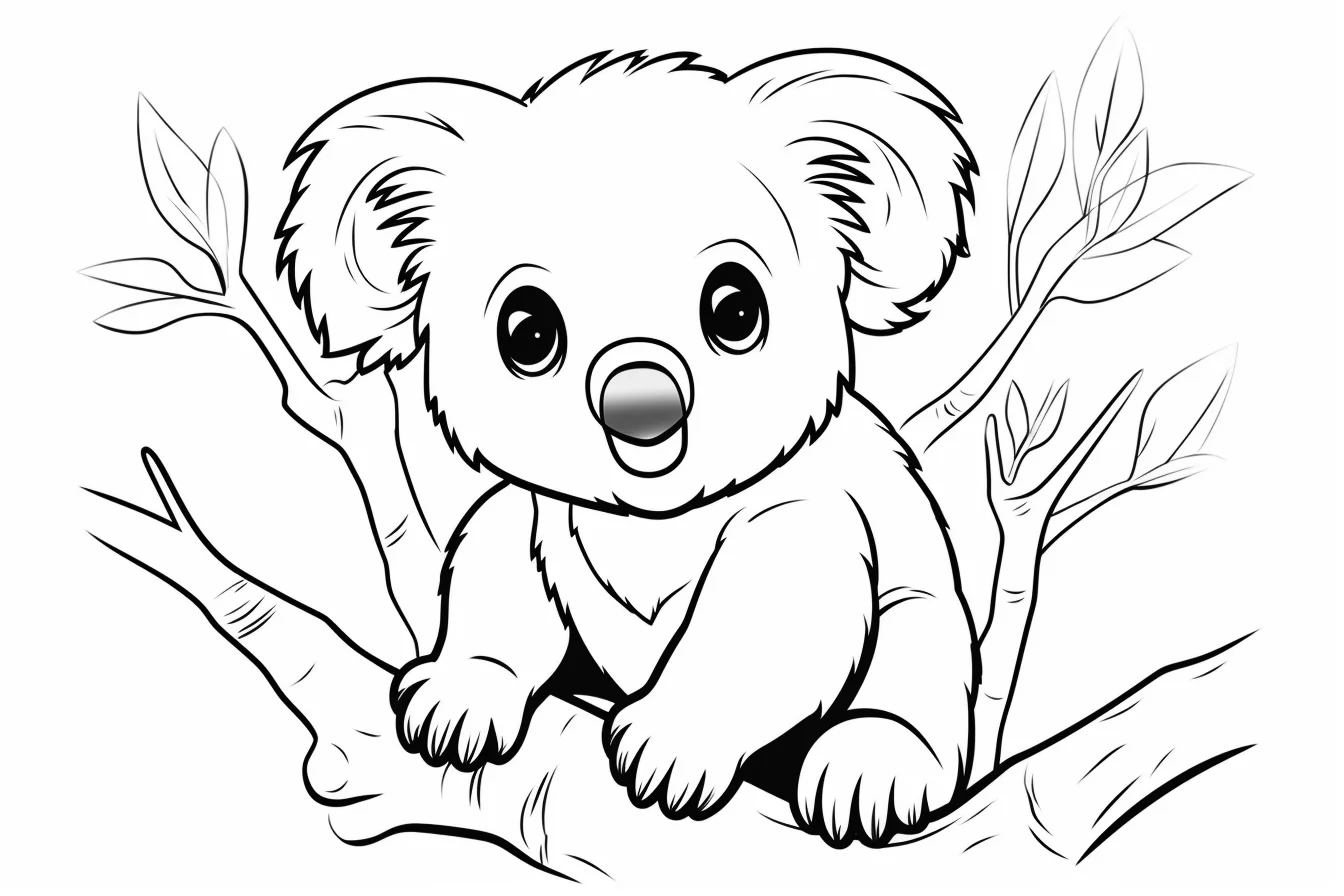 cute baby koala coloring pages for free