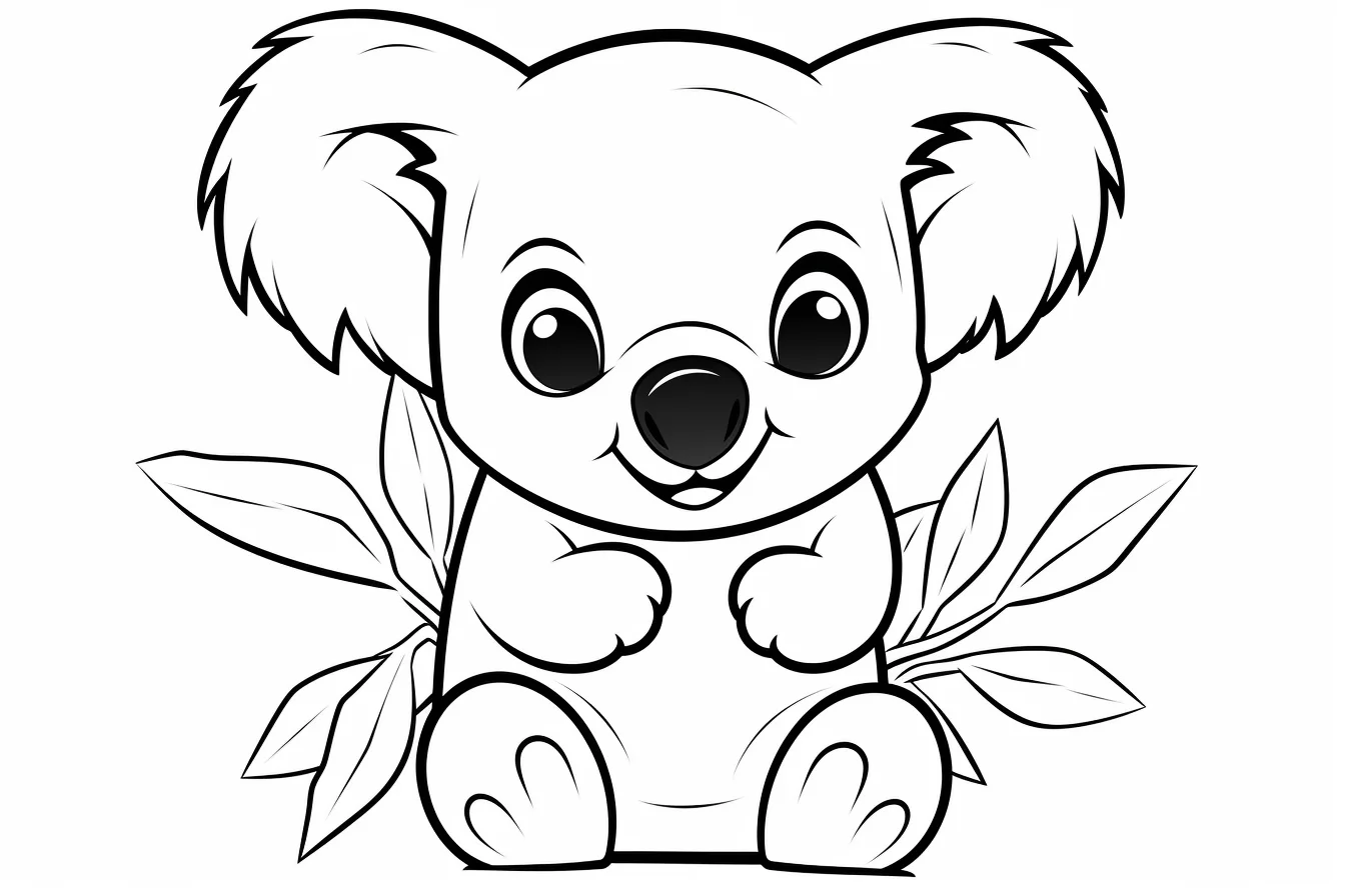cute baby koala coloring pages