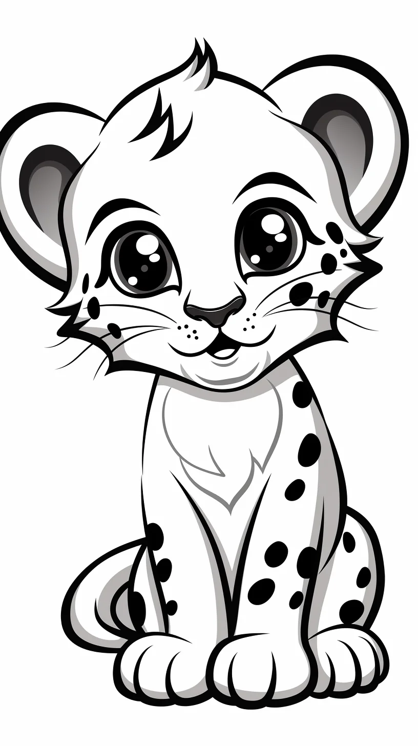 cute baby leopard coloring pages