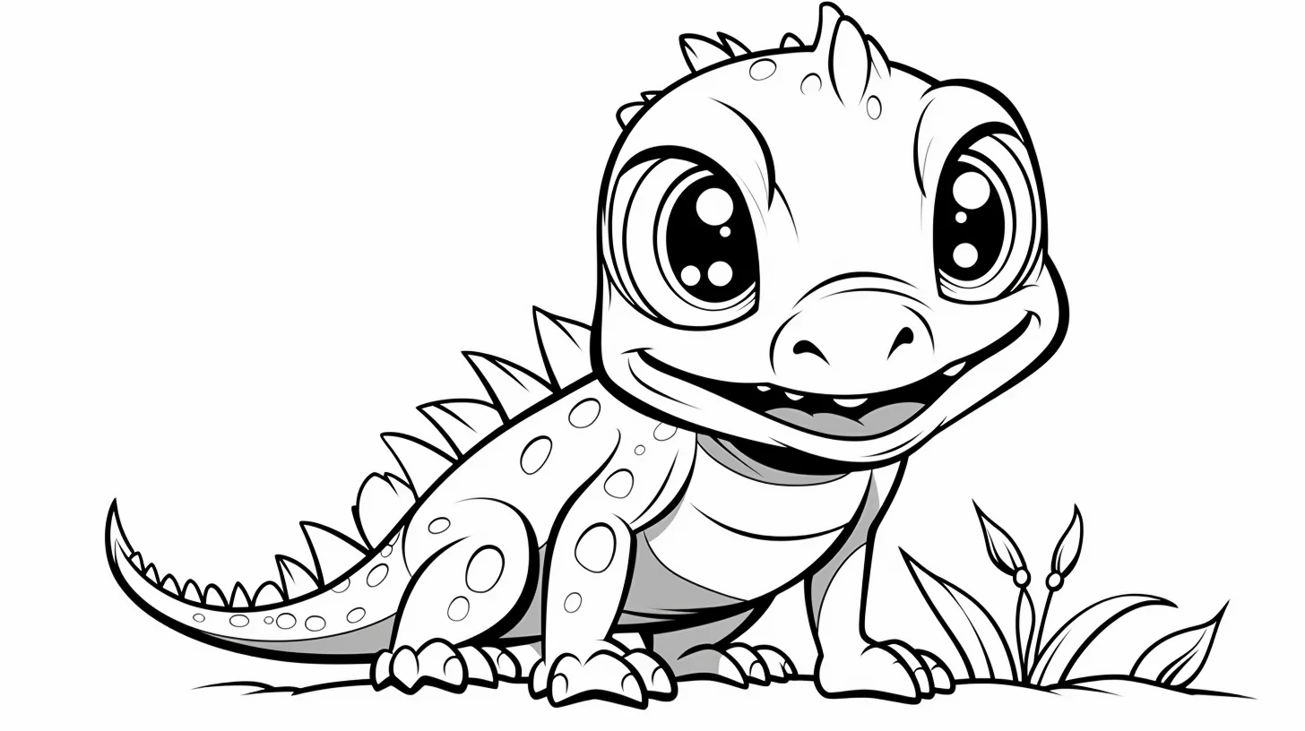 cute baby lizard coloring pages