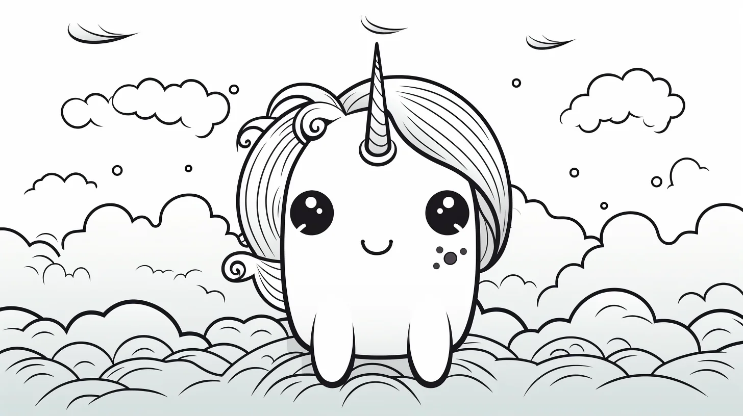 cute baby narwhal coloring pages