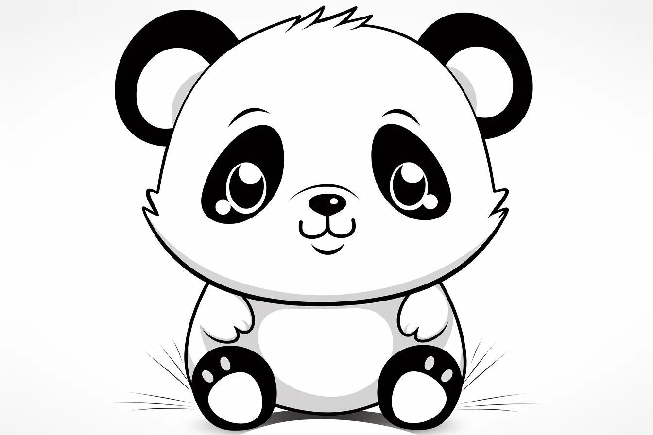 cute baby panda coloring pages free