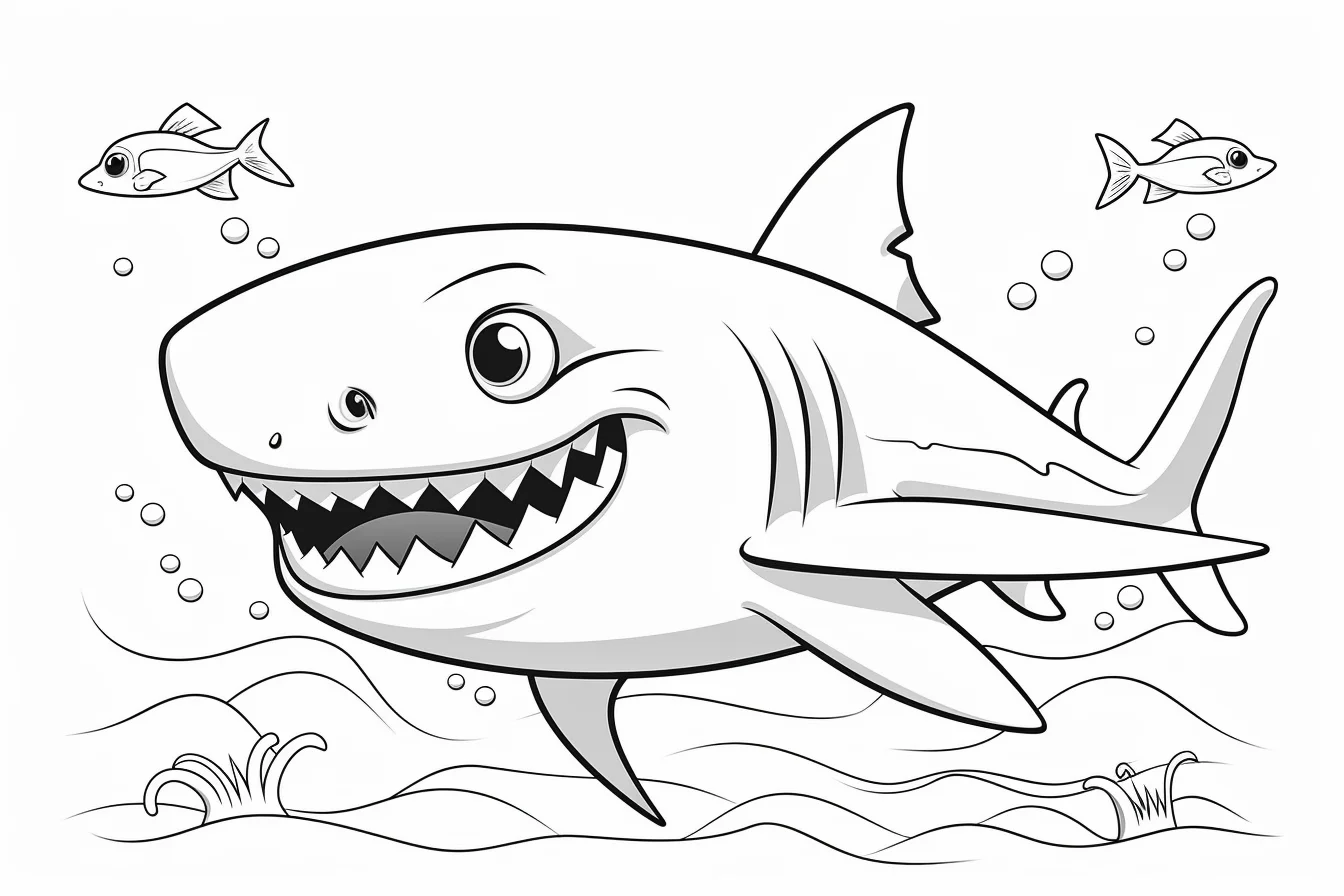 cute baby shark coloring pages to print