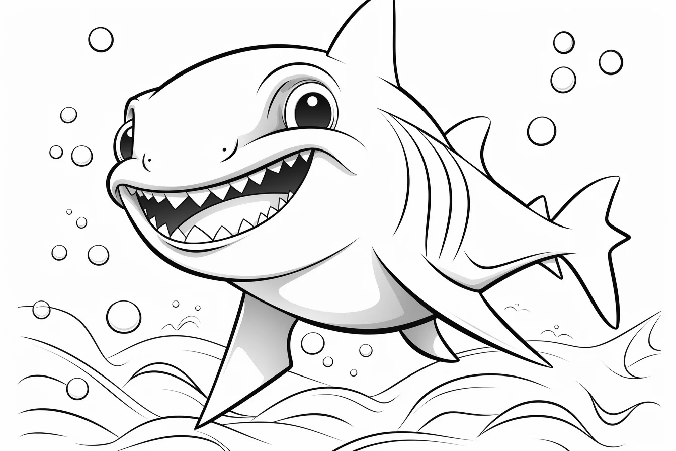 cute baby shark coloring pages to print