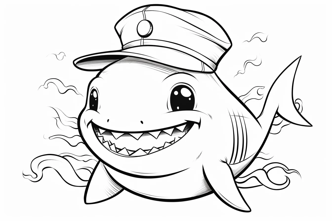 cute baby shark printable coloring pages