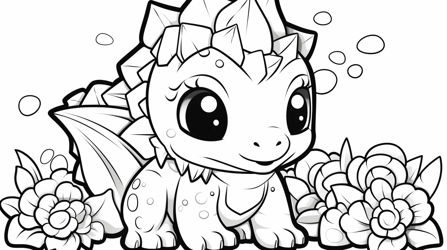 cute baby stegosaurus coloring page