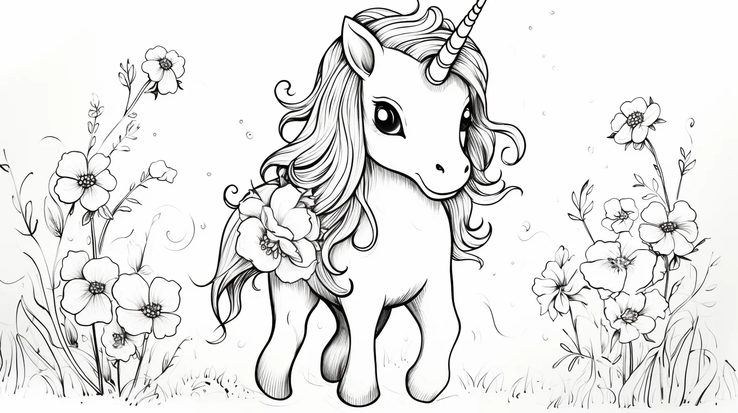 cute baby unicorn colouring pages