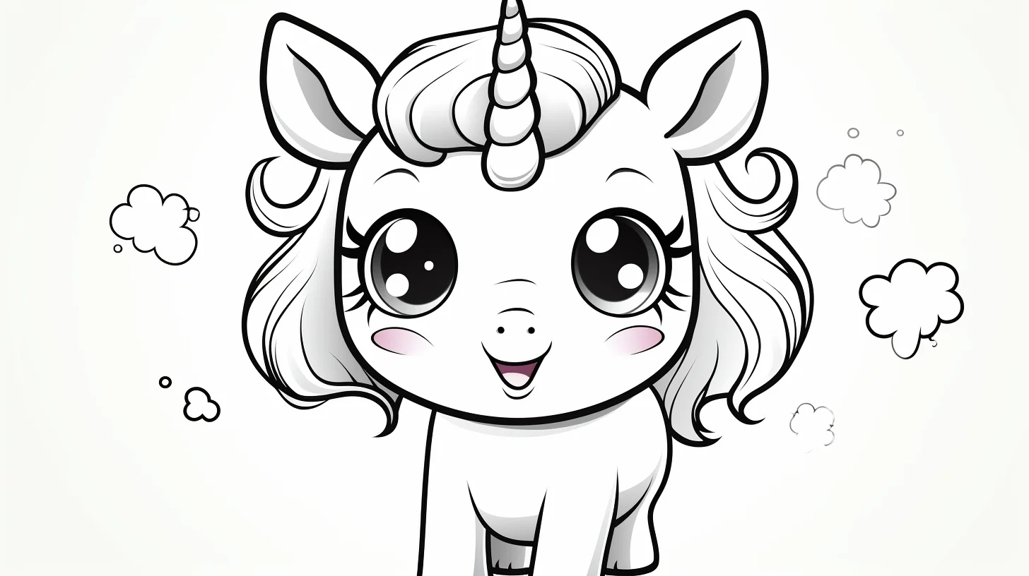 cute baby unicorn colouring pages