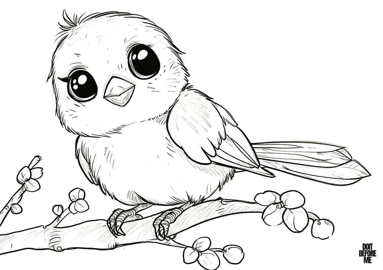cute bird coloring pages realistic