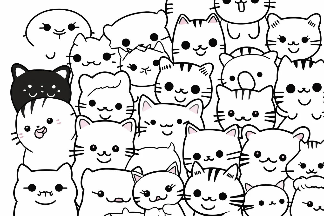 cute cat coloring pages free