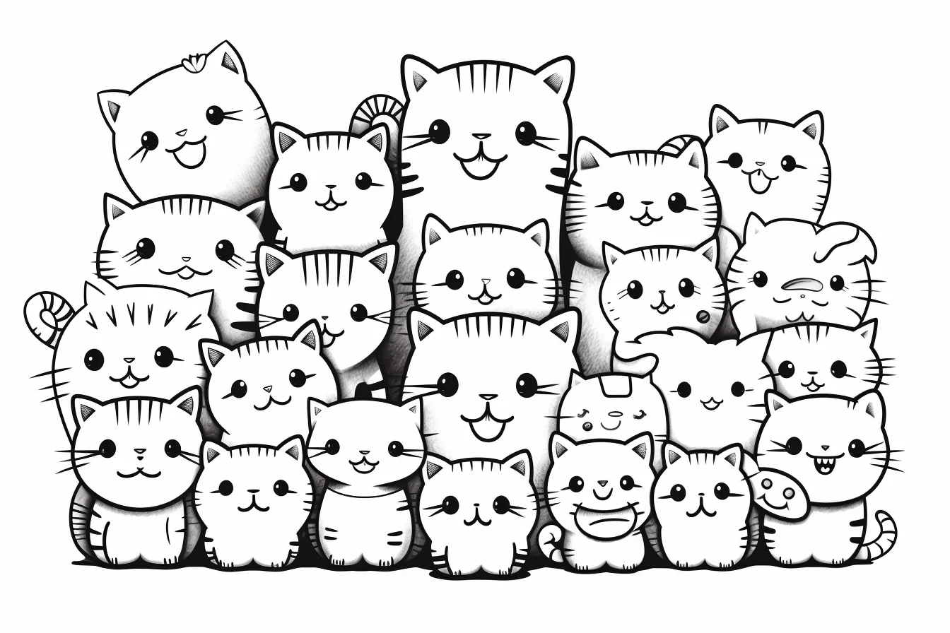 cute cat coloring pages printable