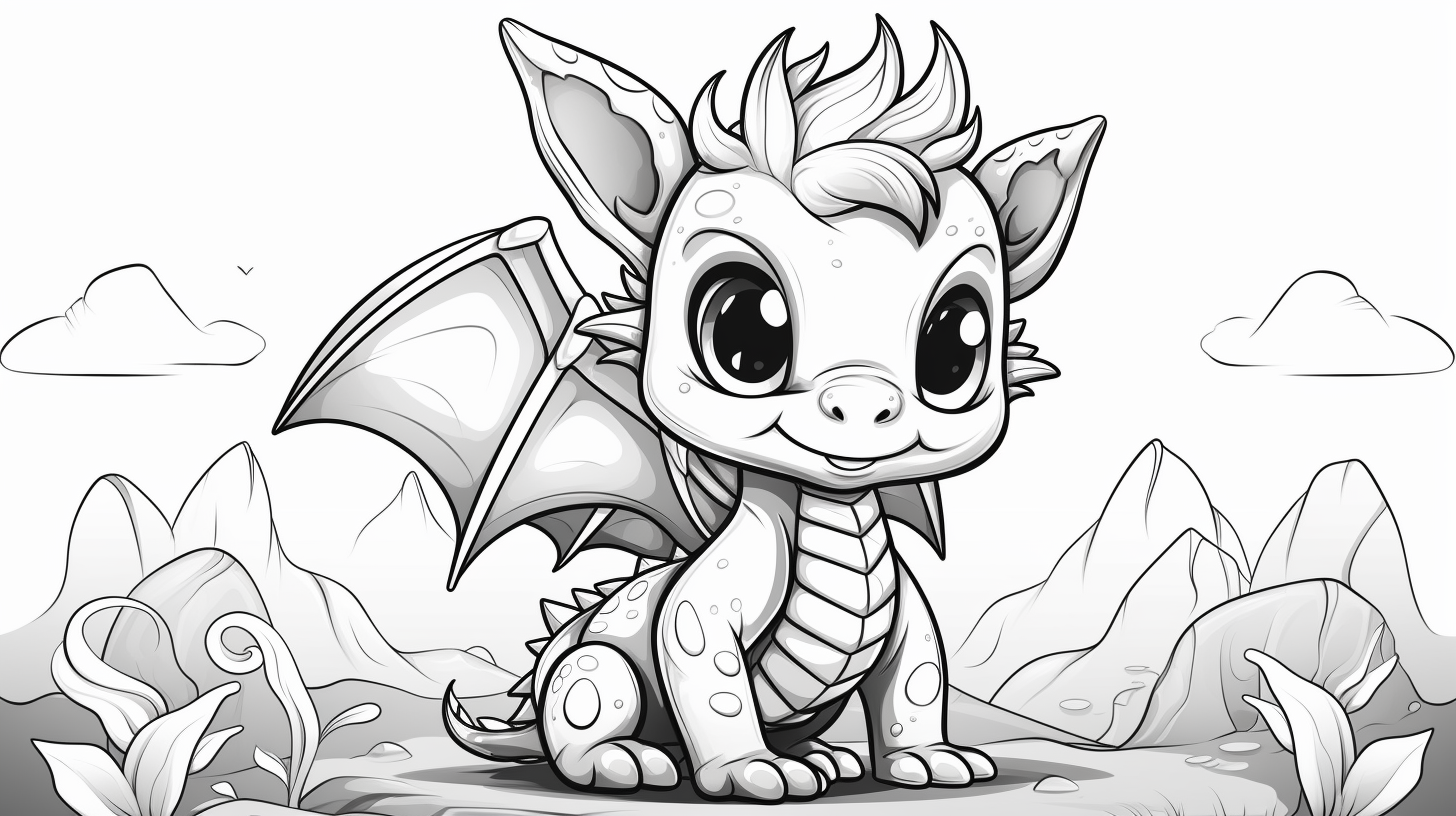 cute dragon coloring pages free