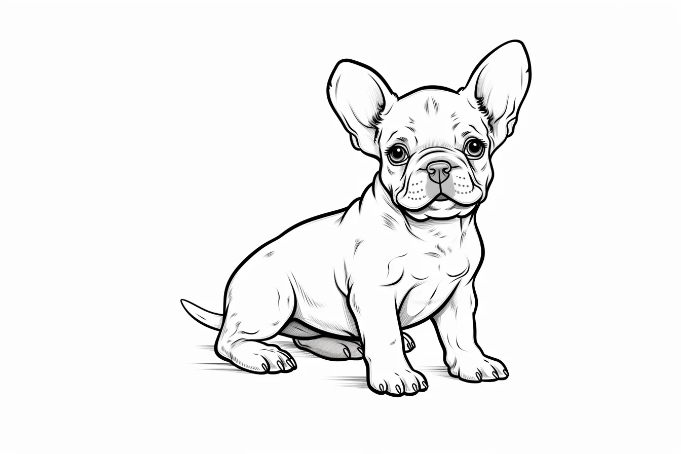 cute french bulldog puppy coloring pages free
