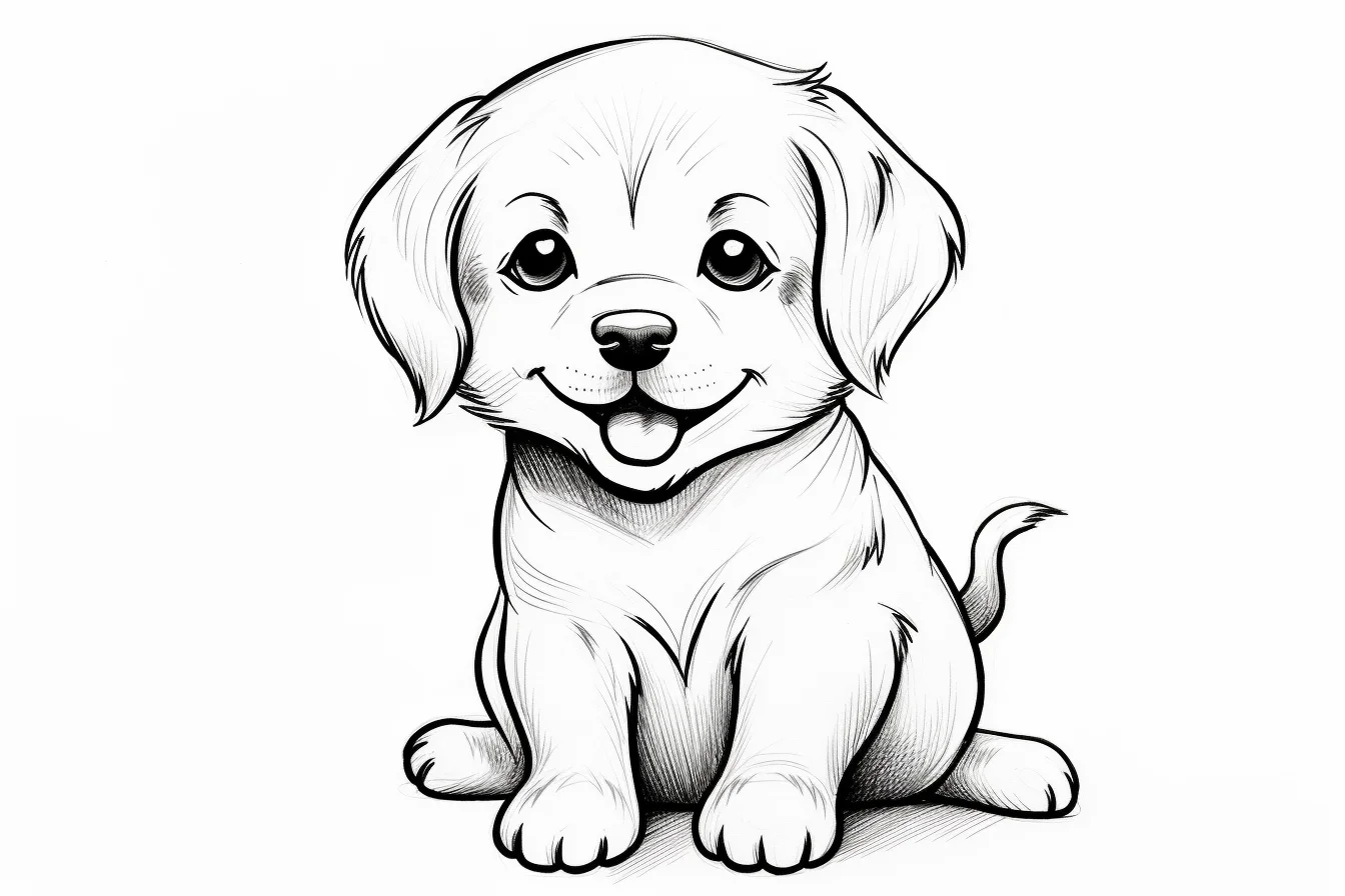 cute golden retriever puppy coloring pages free