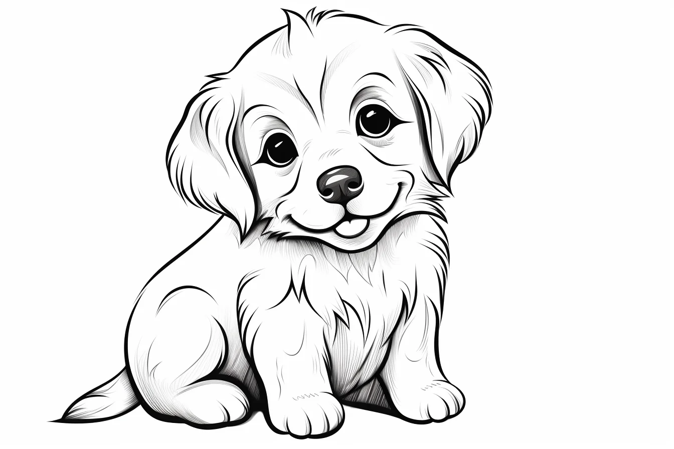 cute golden retriever puppy coloring pages