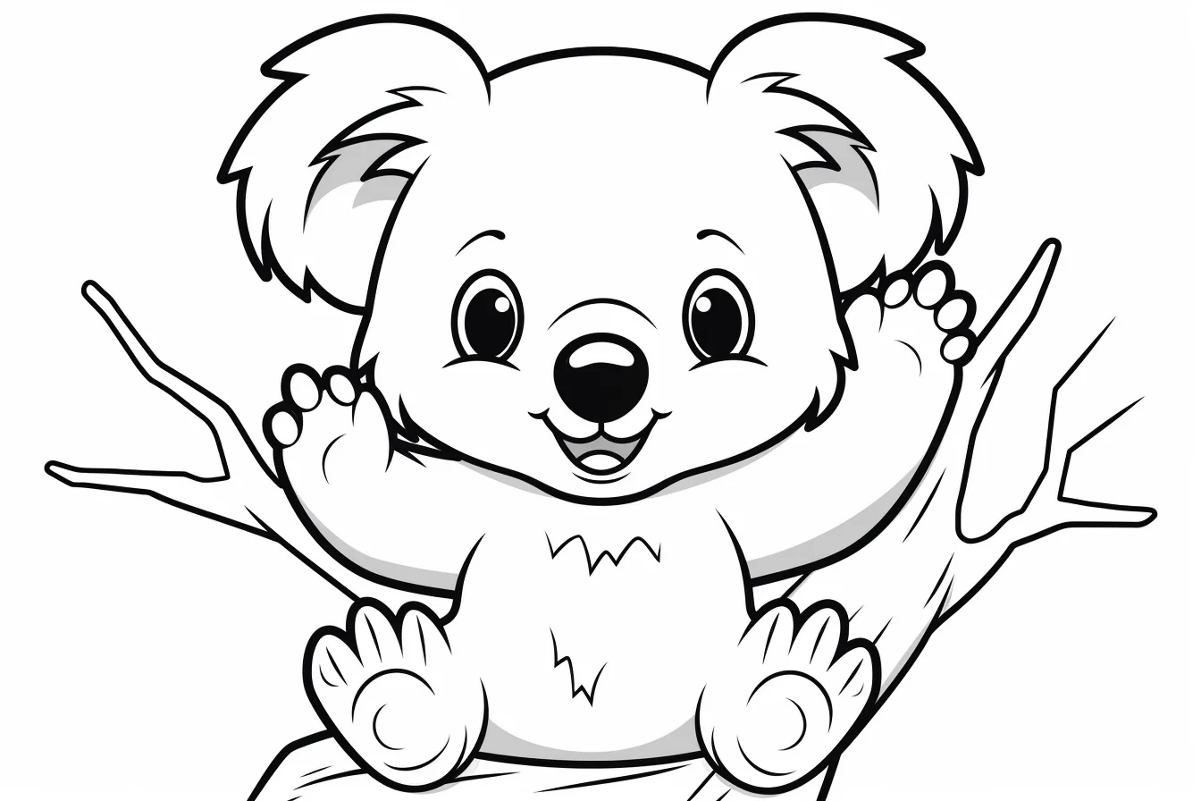 cute kawaii koala coloring pages