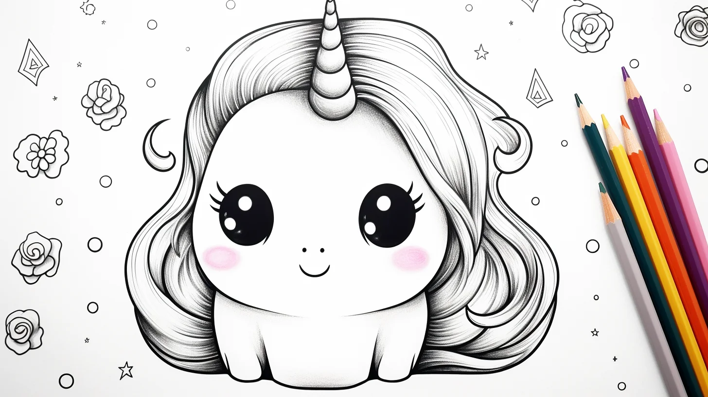 cute kawaii narwhal coloring pages