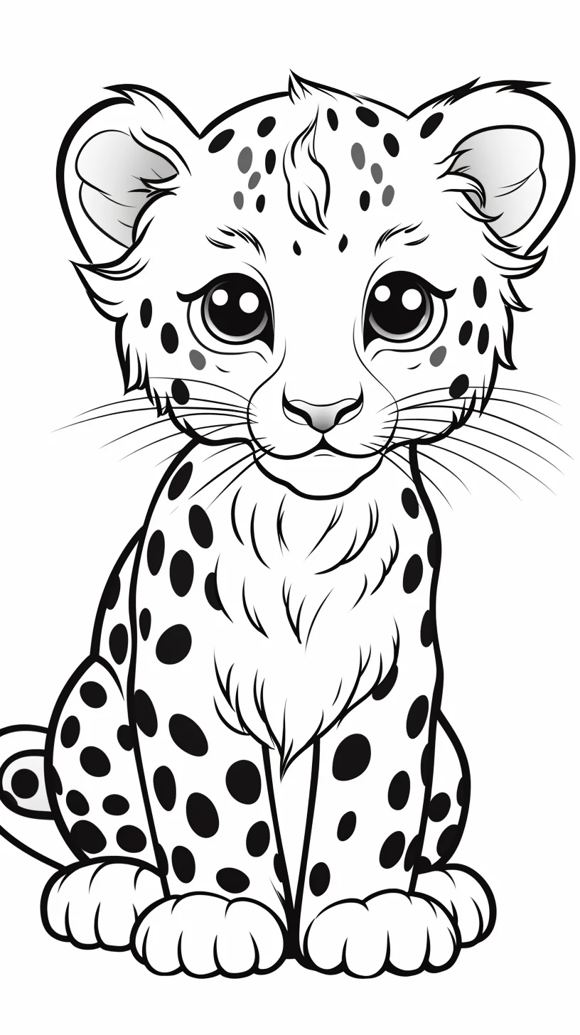 cute leopard coloring pages