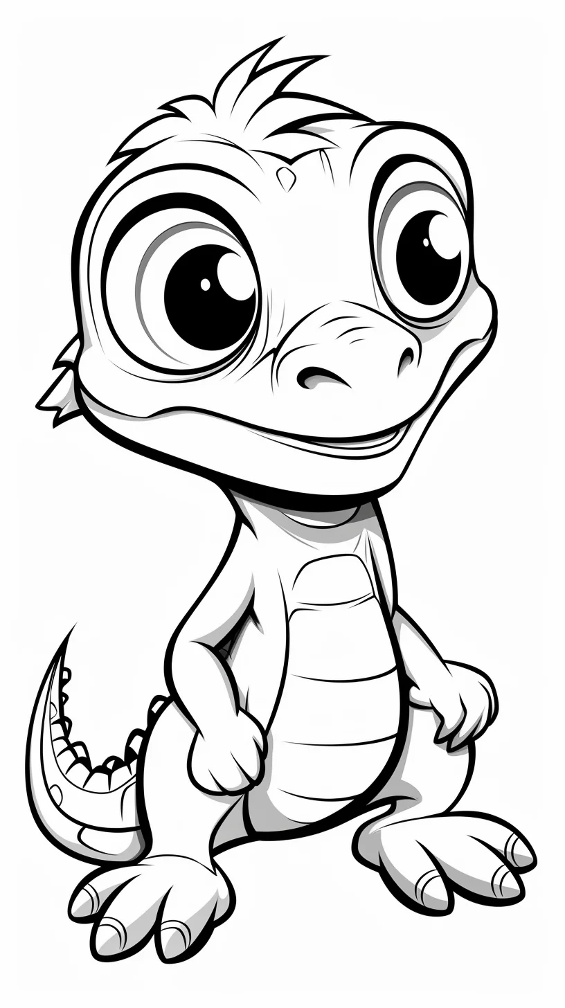 cute lizard coloring page for toddlers