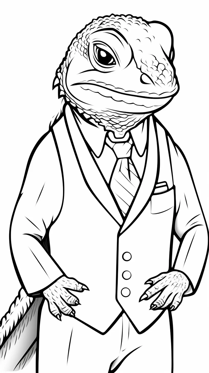 cute lizard coloring page