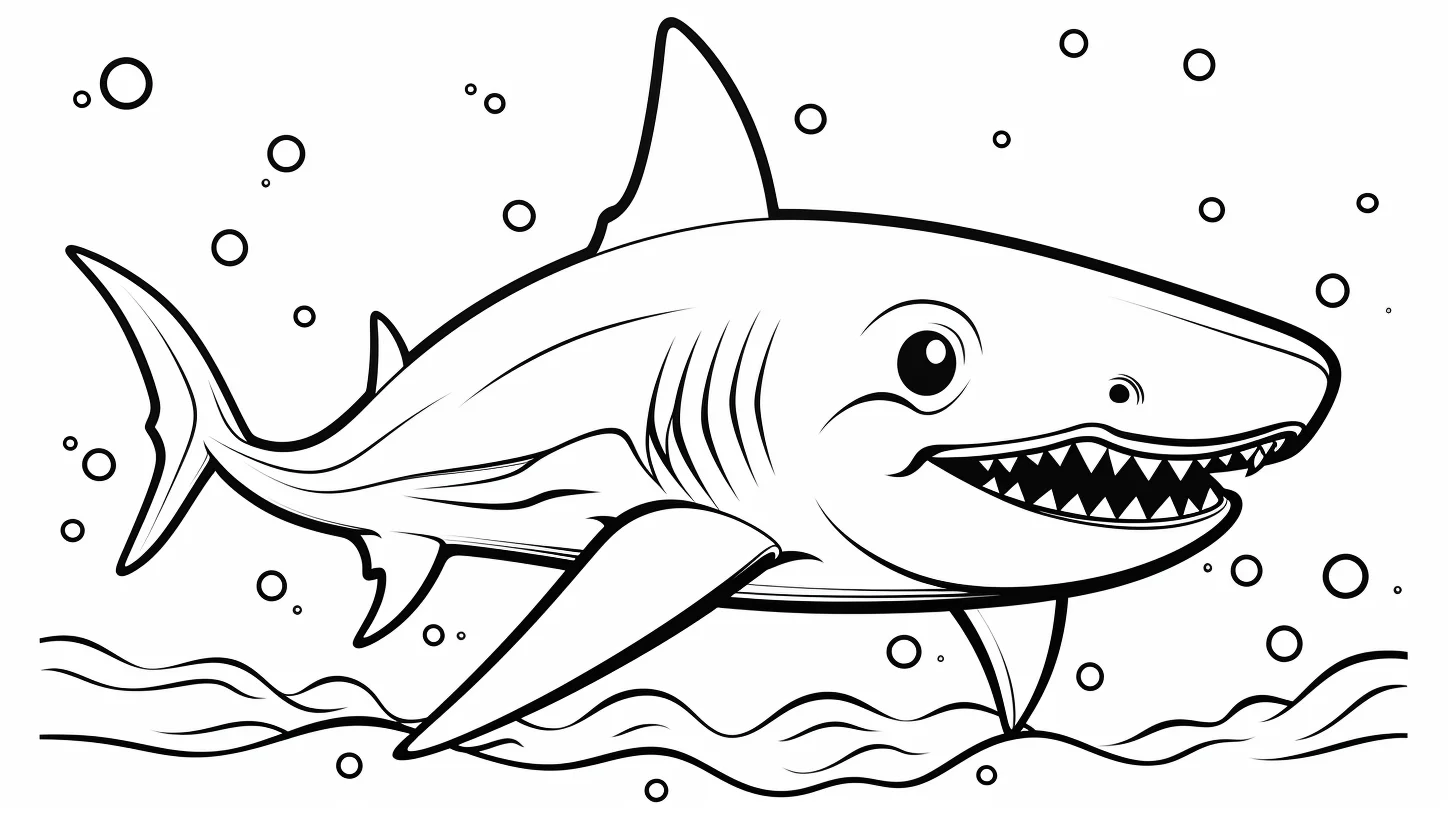 cute megalodon coloring page to print