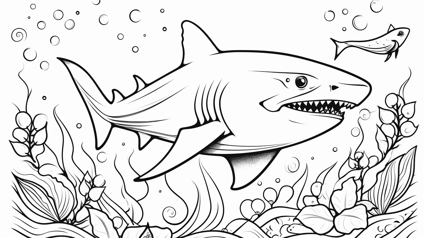 cute megalodon coloring page to print free