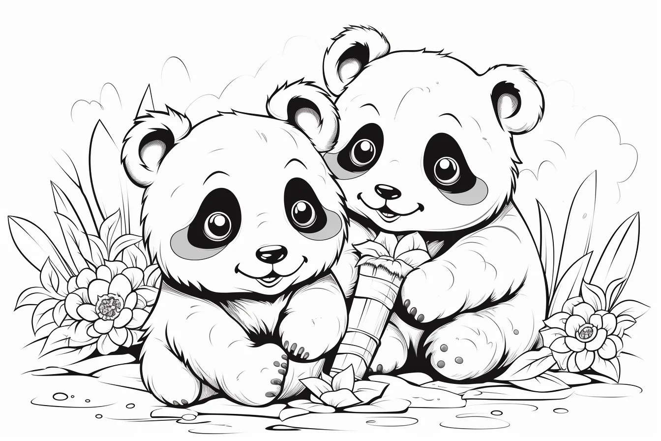 cute panda coloring pages free