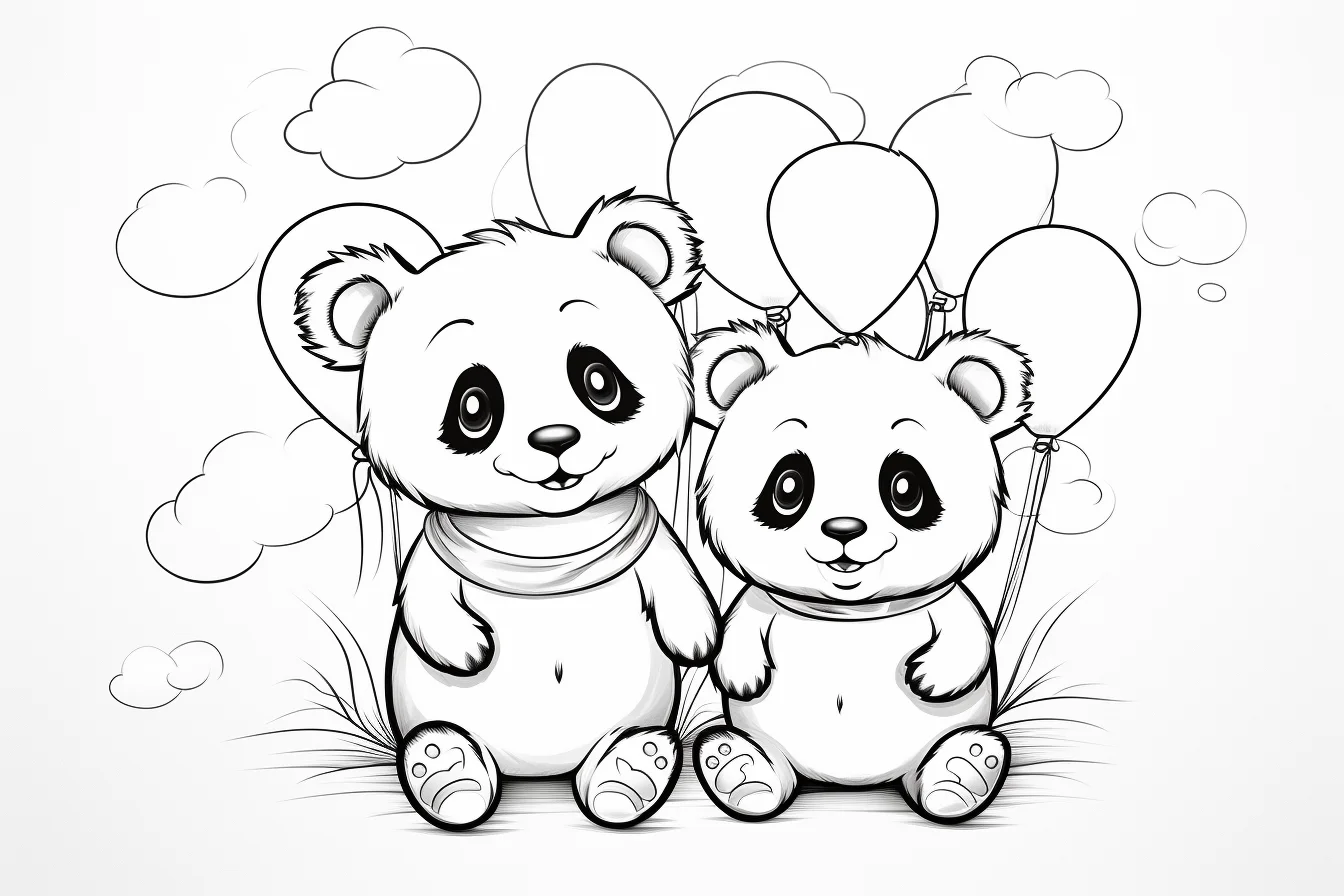 cute panda coloring pages printable free