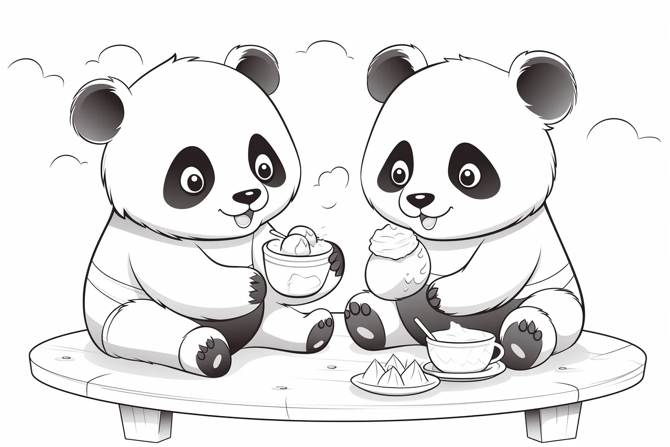 cute panda coloring pages printable