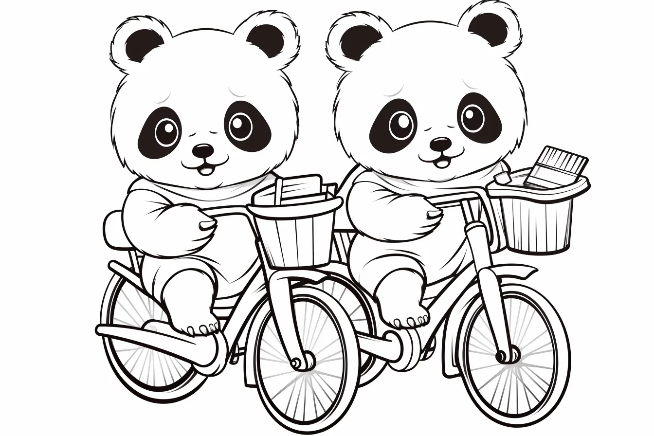 cute panda sheets coloring pages for kids