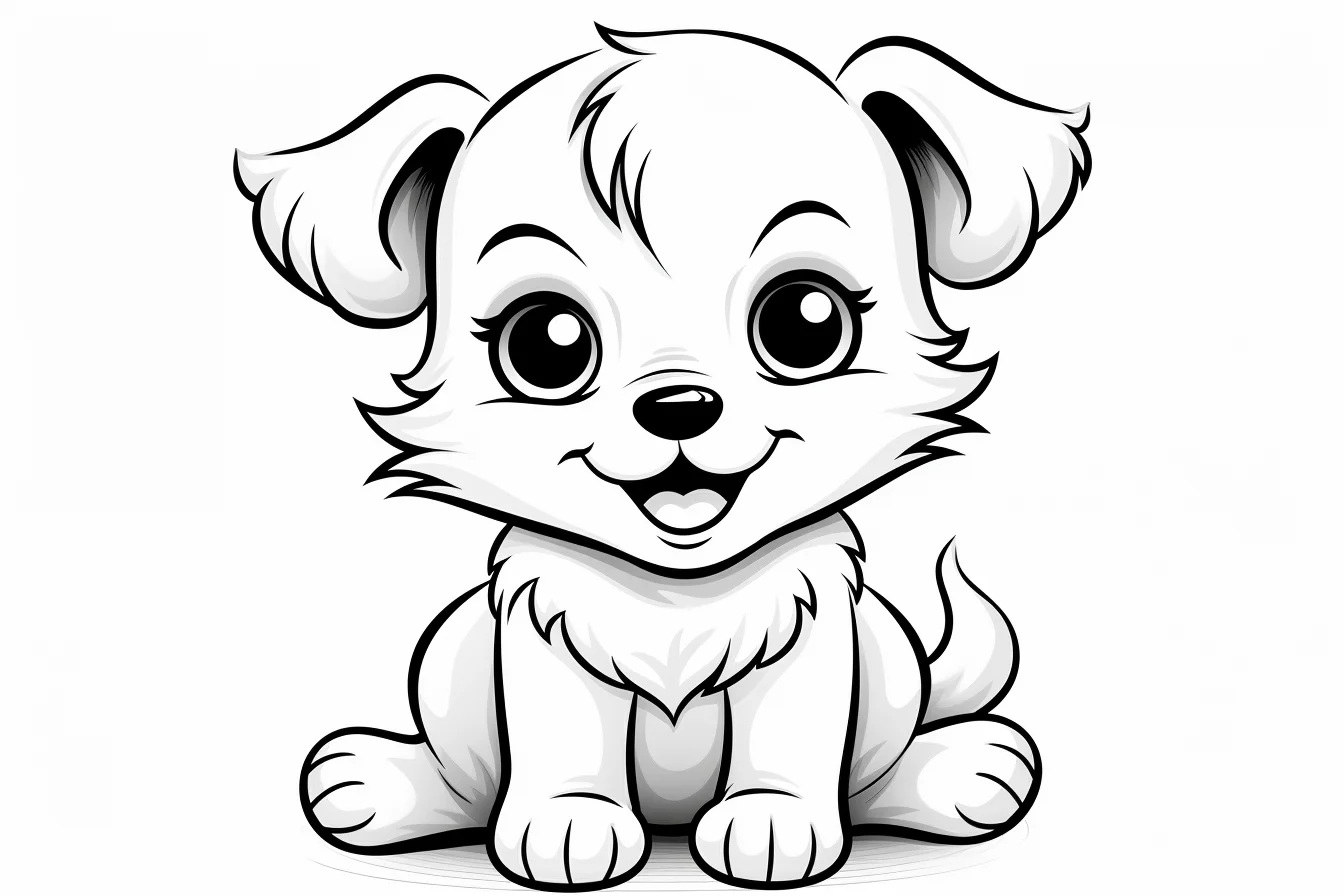 cute puppy coloring pages easy